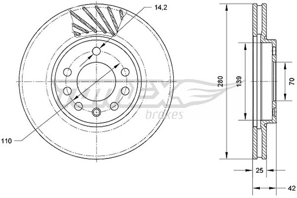 Brzdový kotúč TOMEX Brakes
